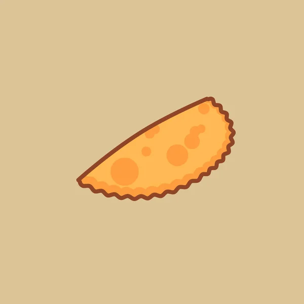 Cheburek Pie Vector Icono Estilo Línea Plana — Vector de stock