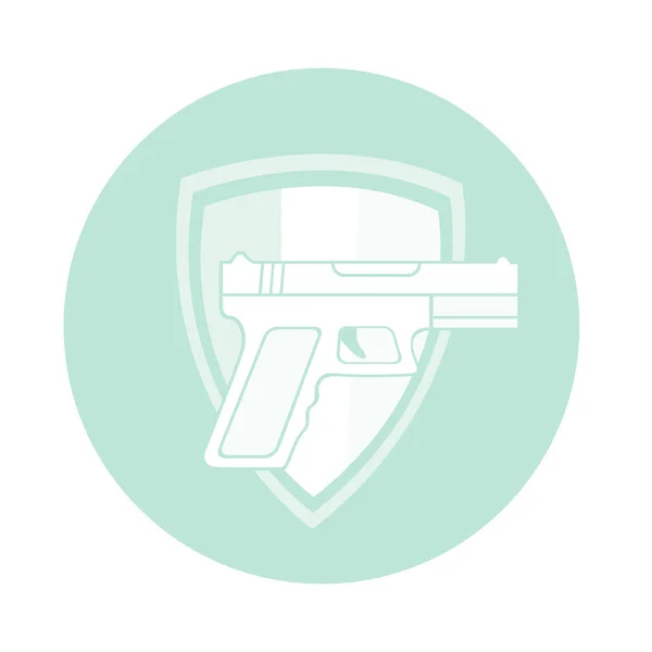 Pistool Het Pictogram Van Het Schild Vector Pistool Pictogram Pistool — Stockvector