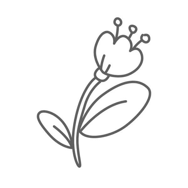 Streszczenie Tulipan Kwiat Wektor Doodle Ikona Białym Tle Białe Ręcznie — Wektor stockowy