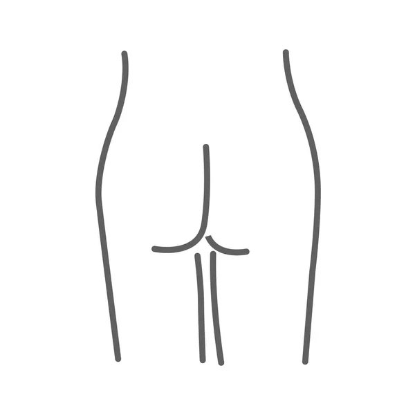 Gerade Gesäß Doodle Symbol Vektor Bild Der Kosmetischen Chirurgie — Stockvektor