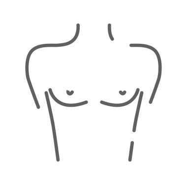 Küçük meme doodle simgesi. Göğüs formu işareti.