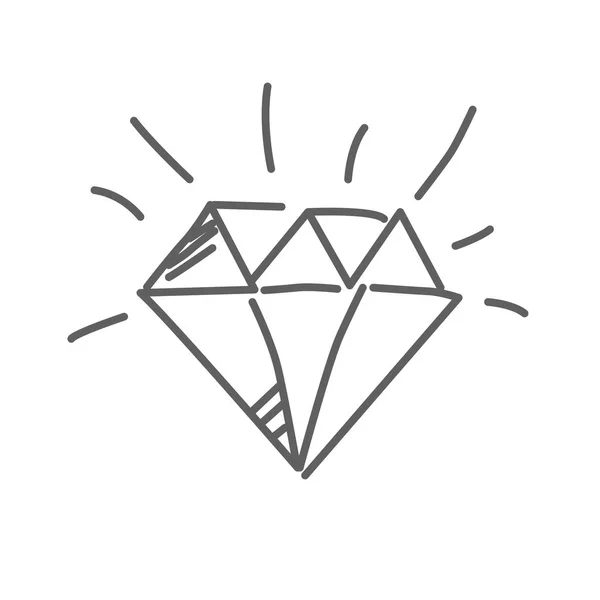 華麗なアイコン ベクター イラスト 落書きスタイルでダイヤモンド — ストックベクタ
