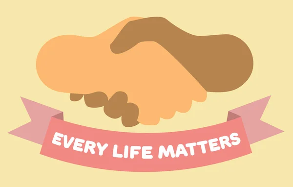 Každý Život Důležitá Plakát Handshake Pásu Karet Ruce Různých Barev — Stock fotografie