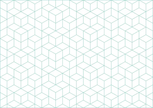 Vector cubes geometric background. Turqouise lines and white backdrop.