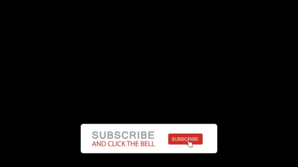 Abonneren Klik Banner Bell Zwevende Transparante Achtergrond Animatie Met Alfakanaal — Stockvideo