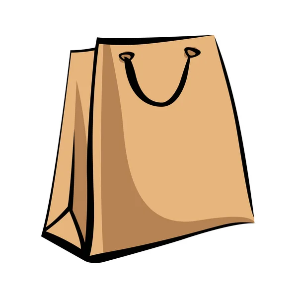 Sac en papier kraft. Cartoon style. Objet isolé sur fond blanc . — Photo