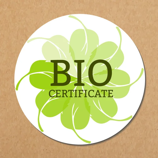 Bio bizonyítvány ikon, zöld és fehér izolált ikon — Stock Fotó