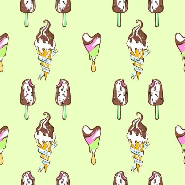Colorful melting ice cream seamless pattern background — Stock Photo, Image