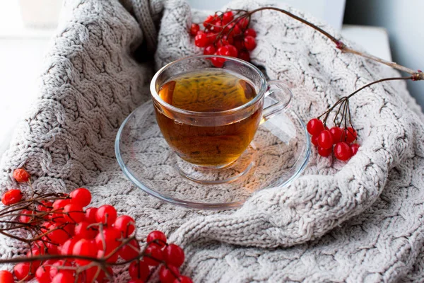 Hastalık kavramı: Fincan çay çilek kartopu ile. Vitamini ile iç 