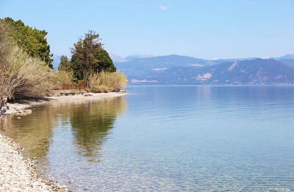 Paisaje Playa Aigio Achaia Peloponeso Grecia Destino Verano Griego — Foto de Stock