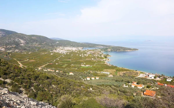 Eski Epidaurus Argolis Yunanistan Palaia Epidauros Manzara Yukarıdan Manzara — Stok fotoğraf