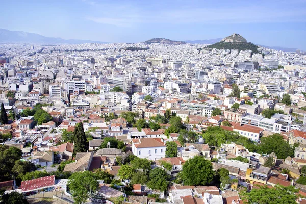 Paisaje Urbano Atenas Grecia Con Vista Montaña Lycabettus — Foto de Stock