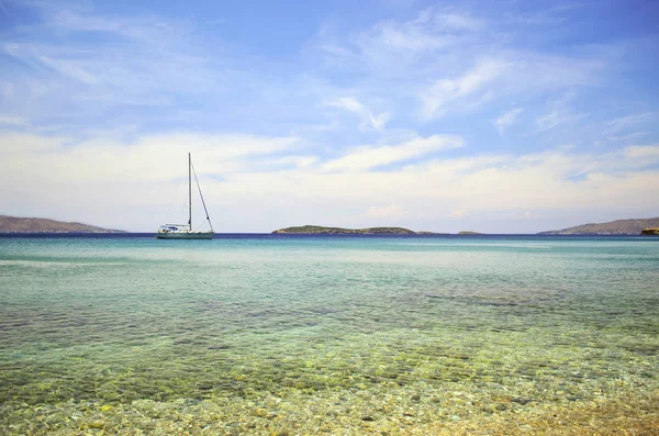 Paisaje Playa Batsi Isla Andros Cícladas Grecia — Foto de Stock