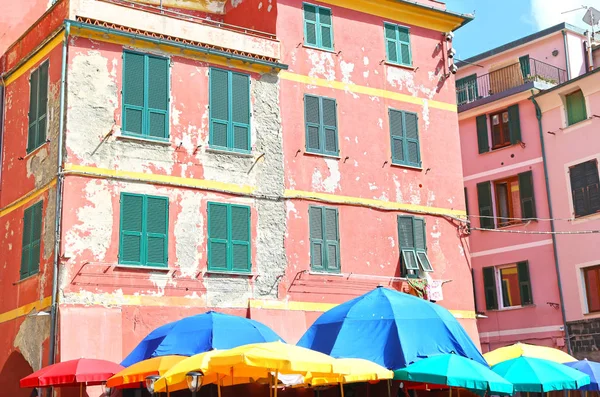 traditional colorful buildings at Vernazza village Cinque Terre Italy - one of the five famous colorful villages in Italy