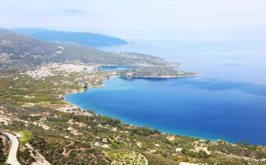Eski Epidaurus Argolis Yunanistan - Palaia Epidauros - manzara yukarıdan manzara