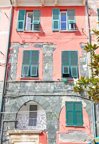 Casas Coloridas Tradicionais Aldeia Vernazza Cinque Terre Itália Uma Das — Fotografia de Stock