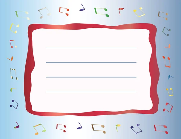 Vetor Cartão Música Com Espaço Vazio Para Escrever Notas Musicais — Vetor de Stock