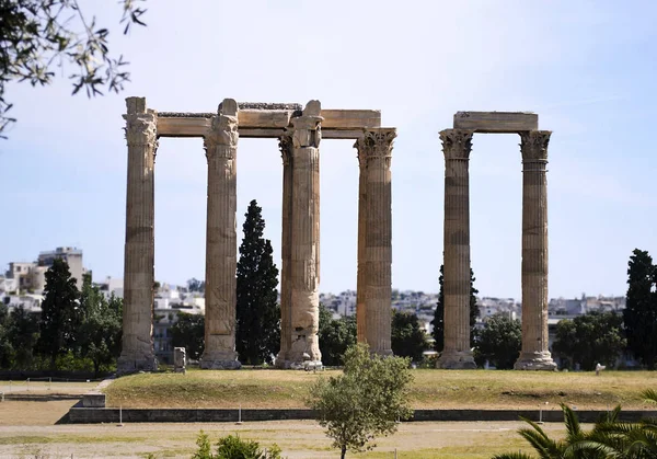 Der Antike Tempel Der Olympischen Zeus Athens Griechenland — Stockfoto