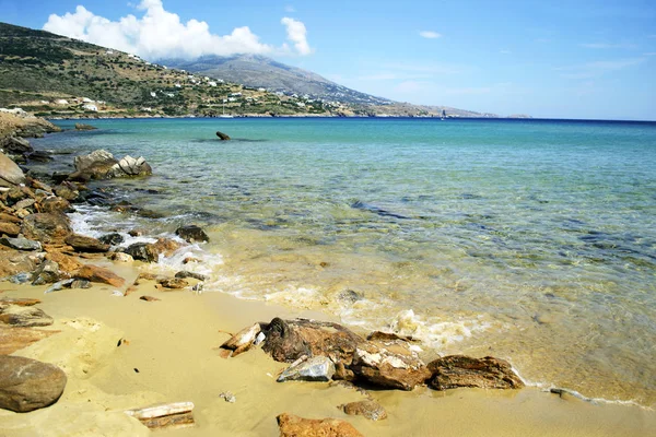 Landschaft Von Chrissi Ammos Auf Andros Insel Kykladen Griechenland — Stockfoto