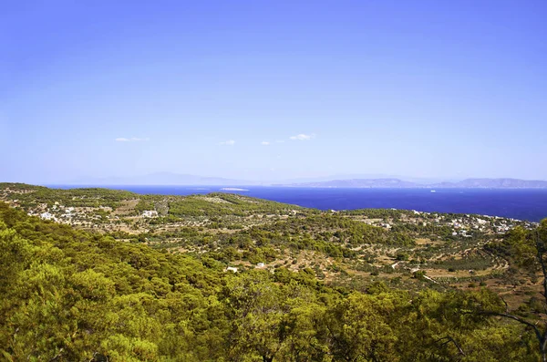 Vista Panoramica Sull Isola Egina Golfo Saronico Grecia — Foto Stock