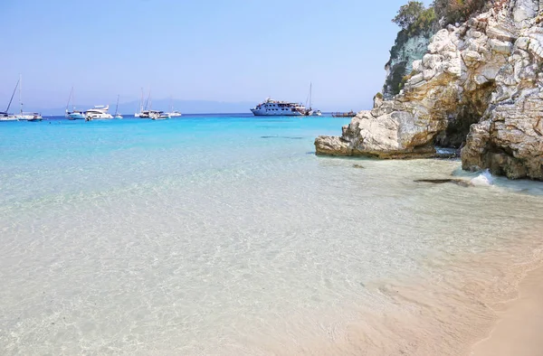 landscape of turquoise sea of Voutoumi Antipaxos island Greece
