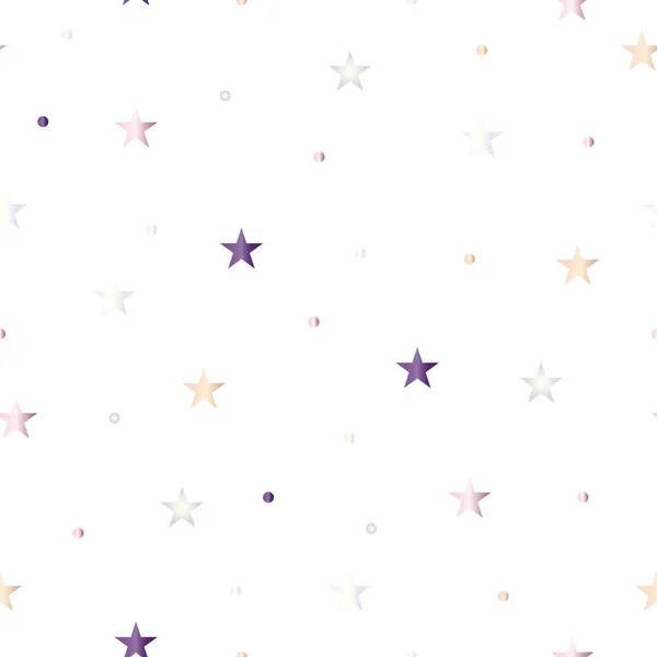 Nahtloses Muster Mit Sternen Und Tupfen Pastellfarben Weißer Hintergrund — Stockvektor