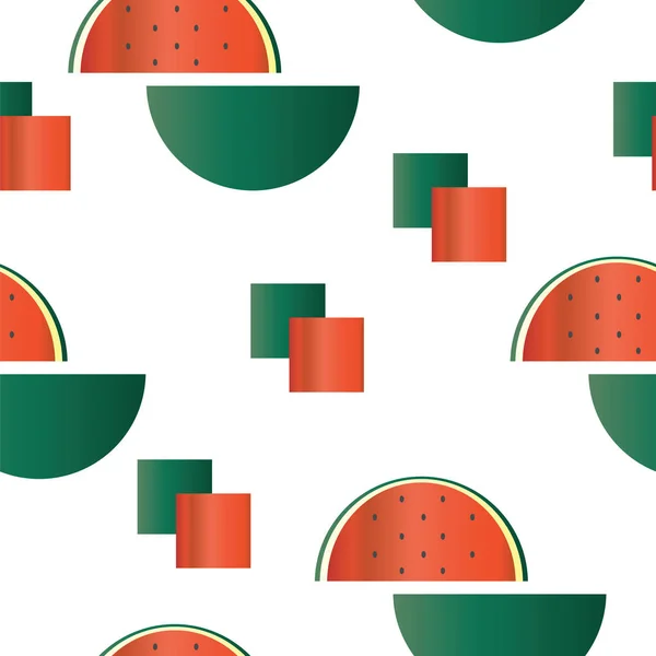 Nahtloses Muster Mit Wassermelone Illustration Sommer Textur Illustration — Stockvektor