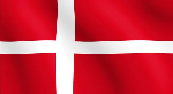 波状の Dannish フラグの図 デンマークの旗 — ストック写真
