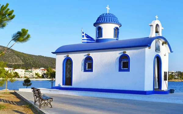 Nea Artaki Euboea Görögország Hajósok Védelmezője Szent Nikolaos Kápolna — Stock Fotó