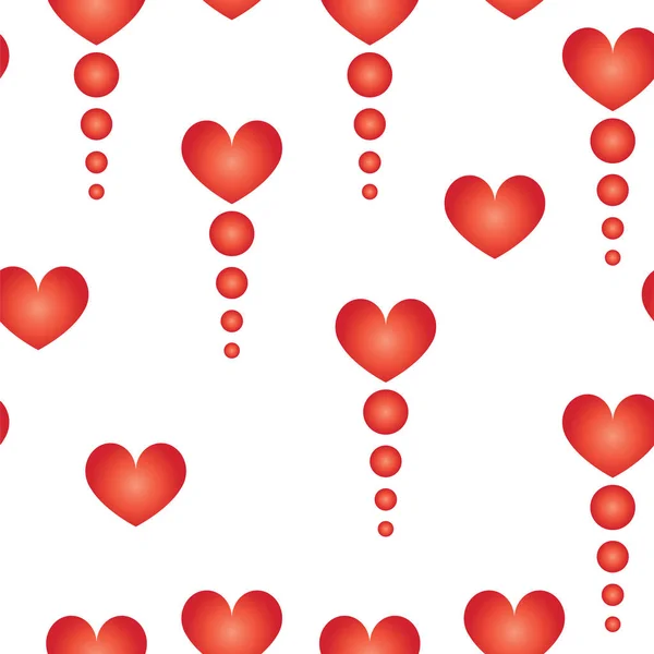 Nahtloses Muster Mit Roten Herzen Und Kreisen Vektor Valentinstag Thema — Stockvektor