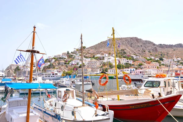 Ύδρα Ελλάδα Ιούνι 2016 Τοπίο Του Νησιού Αργοσαρωνικού Υδρα Παραδοσιακές — Φωτογραφία Αρχείου