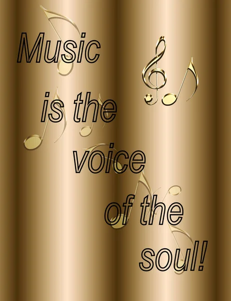 Music Voice Soul Illustration Golden Musical Notes Brown Background — Stock Photo, Image