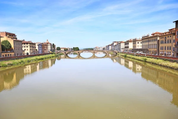 Landschap Van Florence Firenze Stad Italië Met Indrukwekkende Water Reflecties — Stockfoto