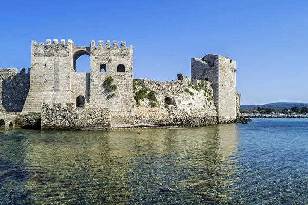 Slott Methoni Messenien Peloponnesos Grekland Medeltida Venetianska Befästningen — Stockfoto
