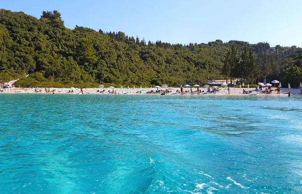 Antipaxos Grecia Agosto 2017 Paisaje Playa Vrika Las Islas Jónicas —  Fotos de Stock