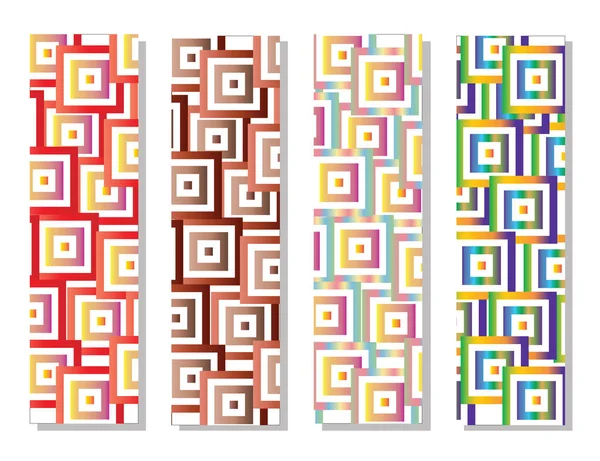 다채로운 사각형 기하학적 패턴으로 책갈피 — 스톡 벡터