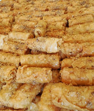 hos veya thiples geleneksel Yunan Noel tatlısı - bal ile şekerli tatlı simgesi