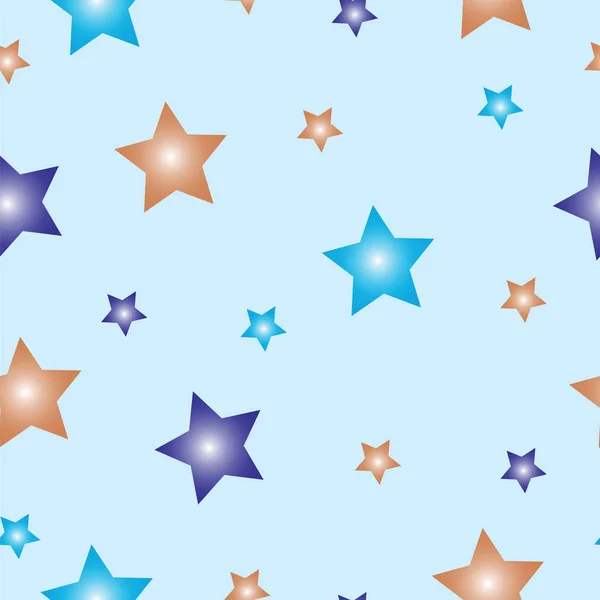 Vzor Bezešvé Texturou Pozadí Motivu Vektor Modré Hvězdičky — Stockový vektor
