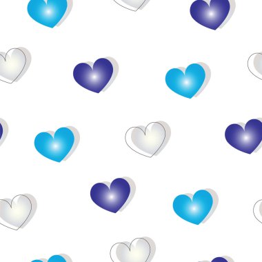 Mavi Kalpler vektör - Sevgililer günü - aşk teması ile Seamless modeli
