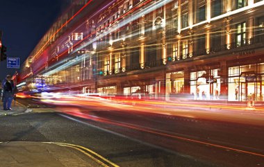 Londra Kindom, 25 Ekim 2018 United: gece fotoğraf, Londra şehir Birleşik Krallık - uzun pozlama fotoğraf. Editoryal kullanım. 