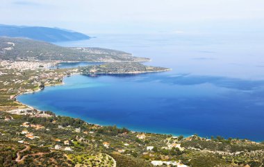 Eski Epidaurus Argolis Yunanistan - Palaia Epidauros - manzara yukarıdan manzara