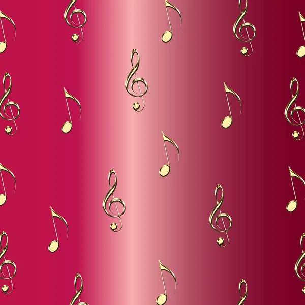 Abstract background with golden musical notes illustration — Stock Photo, Image