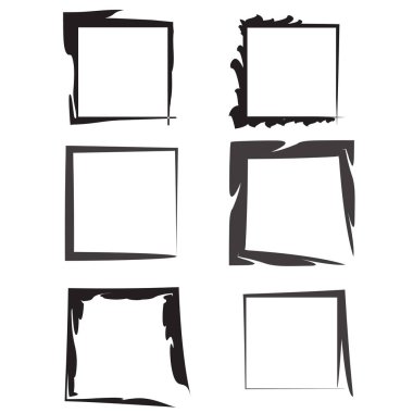 birden çok şekil kümesiyle altı kare sınır vektör