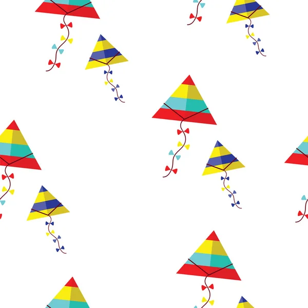 Patrón sin costuras con colorido vector de cometas — Archivo Imágenes Vectoriales