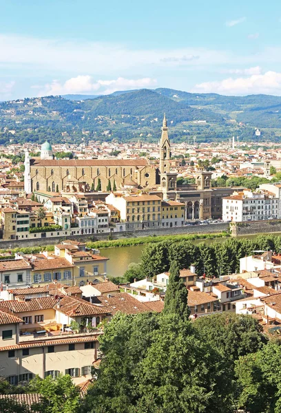 Stadsgezicht Uitzicht Florence Firenze Stad Italië Palazzo Vecchio Uitzicht Rivier — Stockfoto