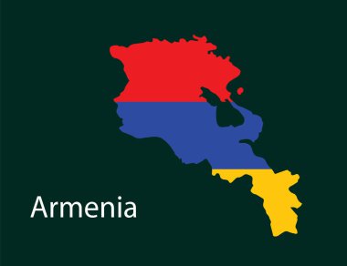 Ermenistan bayrağı ile Ermenistan harita vektör