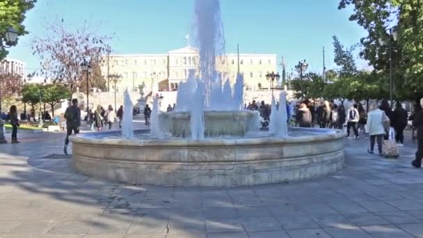 Syntagma Athens Grèce Janvier 2018 Les Gens Marchent Sur Place — Video