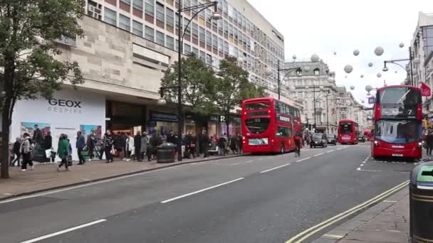 2018 도시에서 옥스포드 스트리트 런던에서 상점과 유명한 에디토리얼 — 비디오