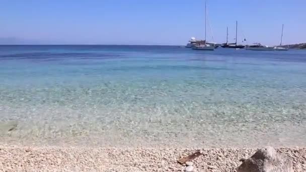 Krajina Pláži Kipiadi Paxos Jských Ostrovech Řecko — Stock video