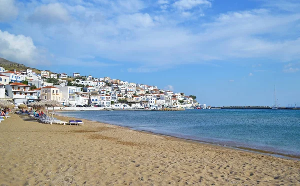 Andros Greece Июня 2015 Пейзаж Пляжа Батси Острове Андрос Киклады — стоковое фото